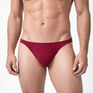 Andrew Christian M (31-33) Almost Naked No-Show Jock Burgundy Red Mens 93423